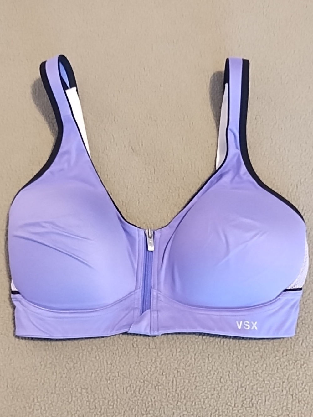 Victoria's Secret VSX Sport "Knockout" Front-Close Sports Bra 32D Zipper Purple